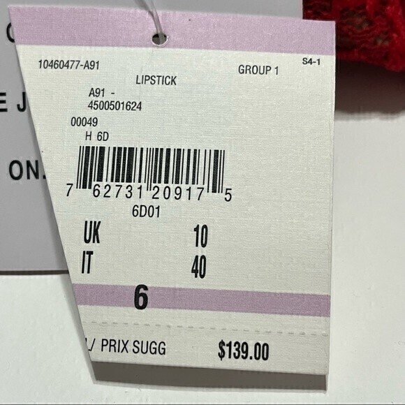 Anne Klein NWT Lipstick Red All Over Lace Lined Sleeveless Dress Size 6 Zip Up - Picture 10 of 11